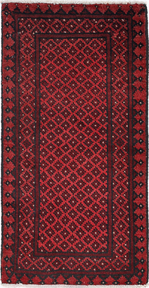 Ivory Hand-Knotted Afghan Tribal Geometric Wool Rug - 1'6" x 3'2"