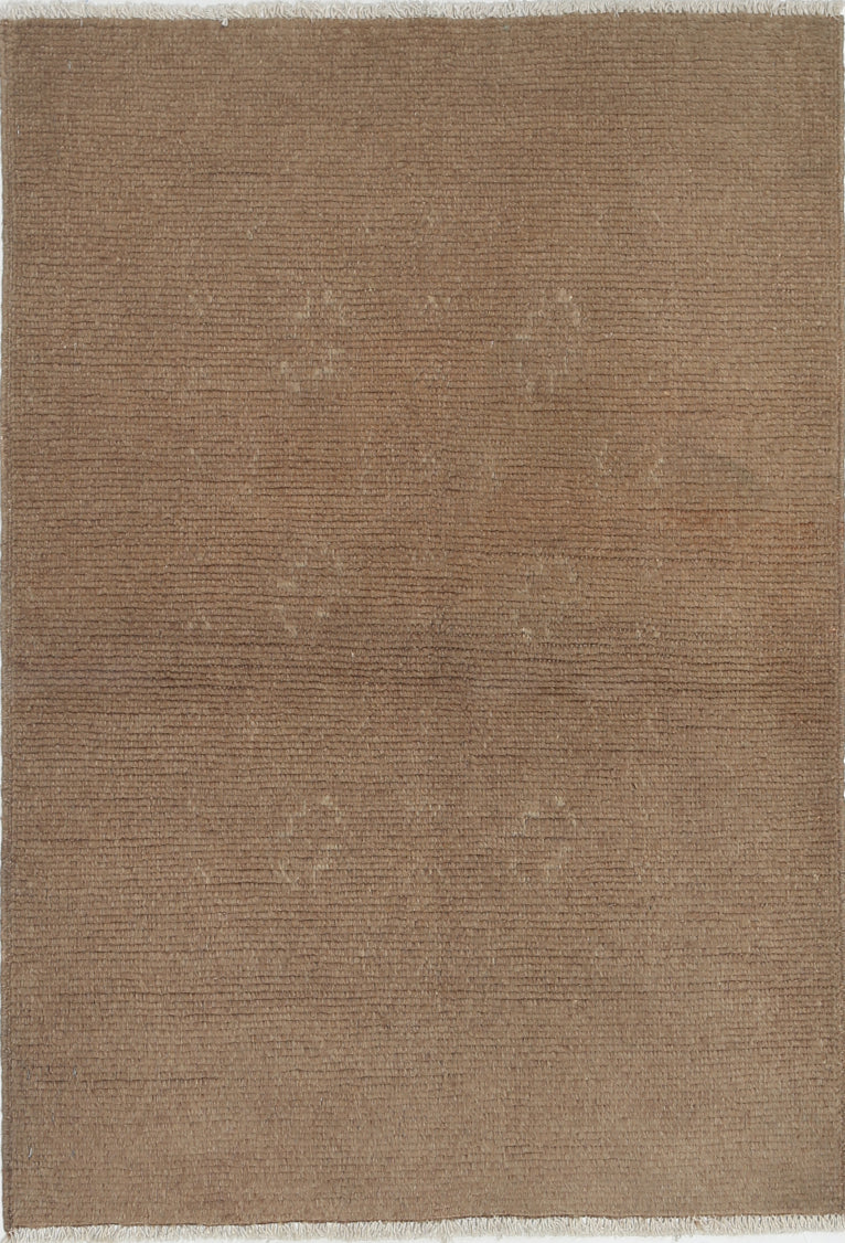 Ivory Hand-Knotted Afghan Tribal Geometric Wool Rug - 2'6" x 3'7"