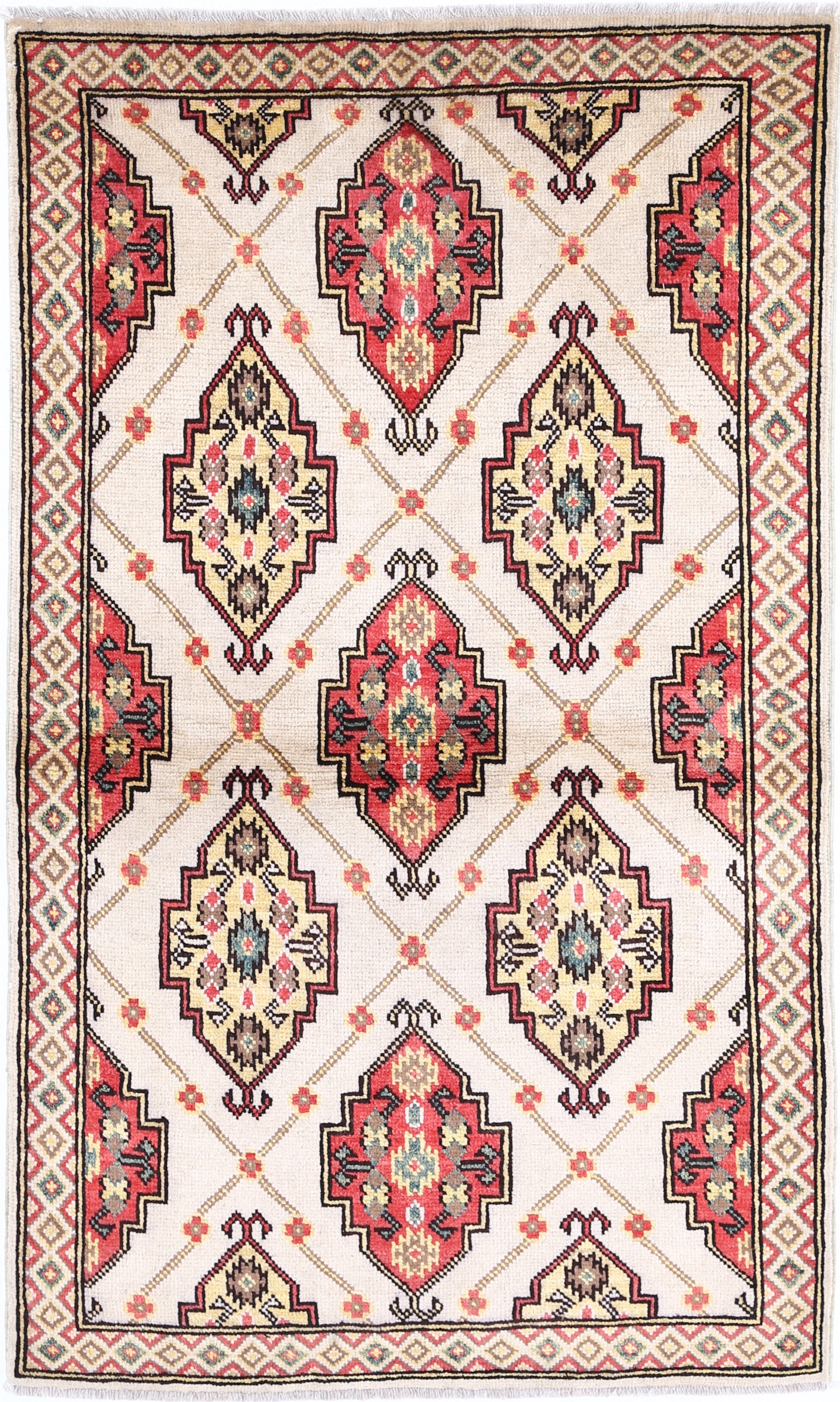 Grey Hand-Knotted Distressed Vintage Wool Rug - 2'11" x 5'0"