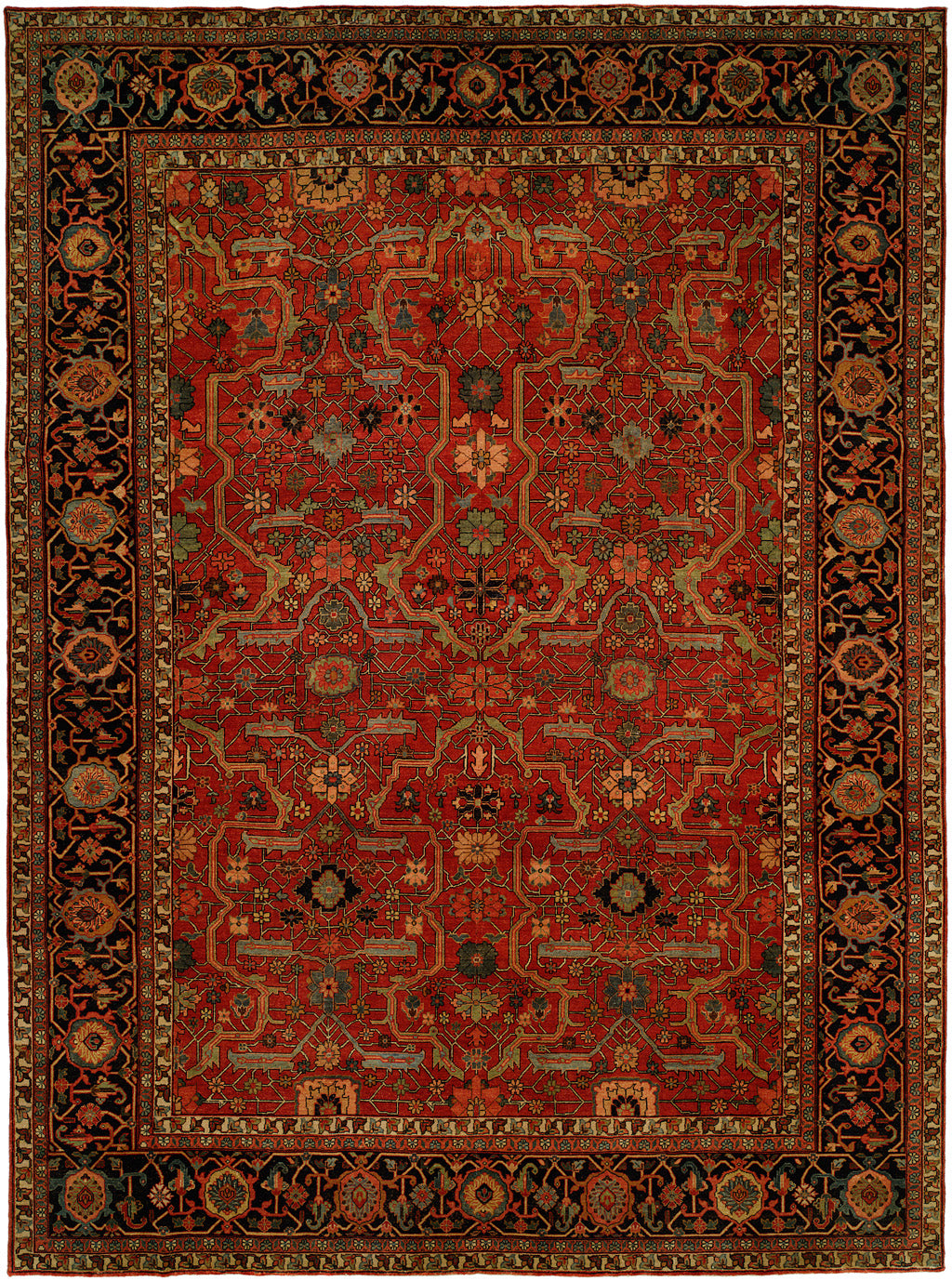 Antique Heriz 104 Red - Blue