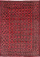 Ivory Hand-Knotted Afghan Tribal Geometric Wool Rug - 8'4" x 11'5"