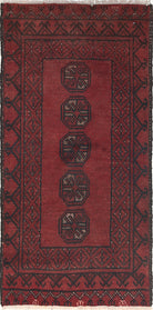 Ivory Hand-Knotted Afghan Tribal Geometric Wool Rug - 1'7" x 3'4"