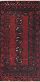 Ivory Hand-Knotted Afghan Tribal Geometric Wool Rug - 1'8" x 3'5"