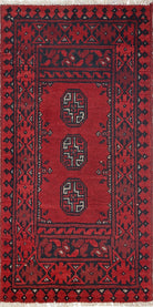 Ivory Hand-Knotted Afghan Tribal Geometric Wool Rug - 1'7" x 3'4"