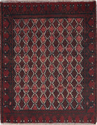 Ivory Hand-Knotted Afghan Tribal Geometric Wool Rug - 1'7" x 2'0"