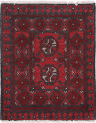 Ivory Hand-Knotted Afghan Tribal Geometric Wool Rug - 1'6" x 2'0"
