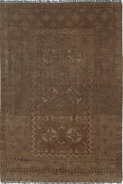 Ivory Hand-Knotted Afghan Tribal Geometric Wool Rug - 2'6" x 3'8"