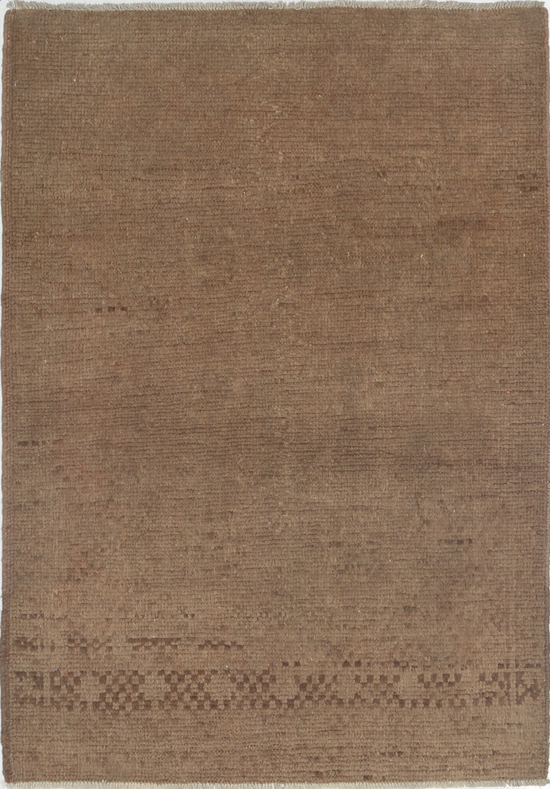 Ivory Hand-Knotted Afghan Tribal Geometric Wool Rug - 2'6" x 3'6"