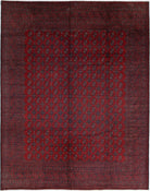 Ivory Hand-Knotted Afghan Tribal Geometric Wool Rug - 9'8" x 12'4"