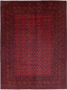 Ivory Hand-Knotted Afghan Tribal Geometric Wool Rug - 8'0" x 10'10"