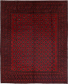 Ivory Hand-Knotted Afghan Tribal Geometric Wool Rug - 9'9" x 12'3"