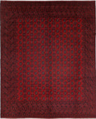 Ivory Hand-Knotted Afghan Tribal Geometric Wool Rug - 9'9" x 12'1"