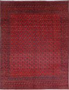 Ivory Hand-Knotted Afghan Tribal Geometric Wool Rug - 9'8" x 12'5"