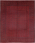 Ivory Hand-Knotted Afghan Tribal Geometric Wool Rug - 9'10" x 12'5"