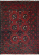 Ivory Hand-Knotted Afghan Tribal Geometric Wool Rug - 2'8" x 3'9"
