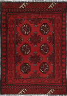 Ivory Hand-Knotted Afghan Tribal Geometric Wool Rug - 2'6" x 3'7"