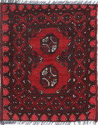 Ivory Hand-Knotted Afghan Tribal Geometric Wool Rug - 1'6" x 2'0"
