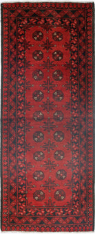 Ivory Hand-Knotted Afghan Tribal Geometric Wool Rug - 2'0" x 5'7"