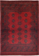 Ivory Hand-Knotted Afghan Tribal Geometric Wool Rug - 2'4" x 4'8"