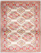 Ivory Hand-Knotted Distressed Vintage Wool Rug - 2'9" x 3'7"