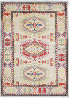 Ivory Hand-Knotted Distressed Vintage Wool Rug - 2'1" x 2'11"