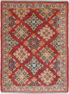 Red Hand-Knotted Distressed Vintage Wool Rug - 2'2" x 3'0"