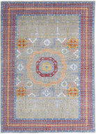 Grey Hand-Knotted Distressed Vintage Wool Rug - 6'8" x 9'6"