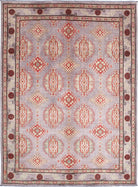 Purple Hand-Knotted Distressed Vintage Wool Rug - 5'10" x 8'0"