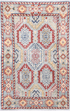 Blue Hand-Knotted Distressed Vintage Wool Rug - 2'0" x 3'2"