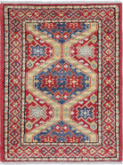 Red Hand-Knotted Distressed Vintage Wool Rug - 2'2" x 3'0"