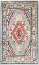 Grey Hand-Knotted Distressed Vintage Wool Rug - 2'0" x 3'1"