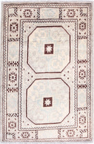 Brown Hand-Knotted Distressed Vintage Wool Rug - 2'0" x 3'0"