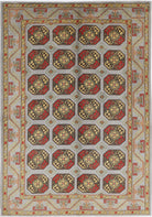 Grey Hand-Knotted Distressed Vintage Wool Rug - 6'8" x 9'6"