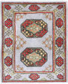 Grey Hand-Knotted Distressed Vintage Wool Rug - 2'7" x 3'3"