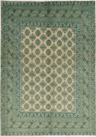 Ivory Hand-Knotted Afghan Tribal Geometric Wool Rug - 5'6" x 7'9"