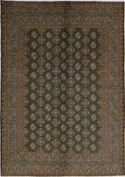 Ivory Hand-Knotted Afghan Tribal Geometric Wool Rug - 6'6" x 9'4"