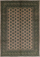 Ivory Hand-Knotted Afghan Tribal Geometric Wool Rug - 6'5" x 9'3"