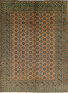 Ivory Hand-Knotted Afghan Tribal Geometric Wool Rug - 6'7" x 9'4"