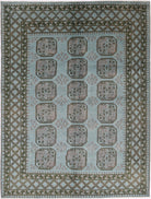 Ivory Hand-Knotted Afghan Tribal Geometric Wool Rug - 6'10" x 9'3"