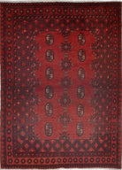 Ivory Hand-Knotted Afghan Tribal Geometric Wool Rug - 3'3" x 4'8"